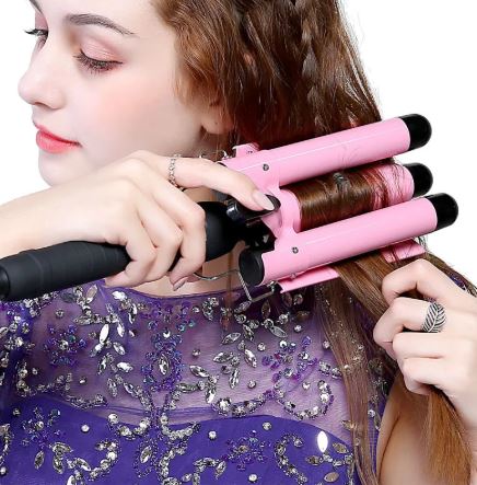 Triple Barrel Hair Curler Iron – Nano-Titanium Ceramic Waves