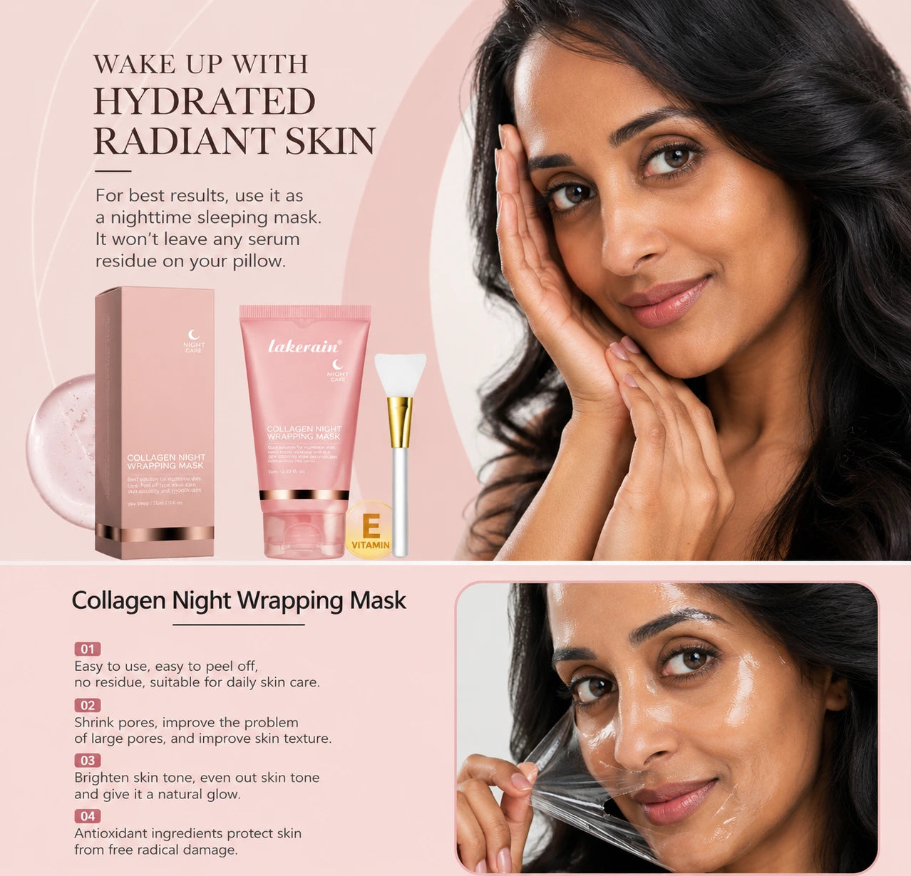 Collagen Peel‑Off Glow Mask — Deep Cleanse, Smooth & Radiant Skin