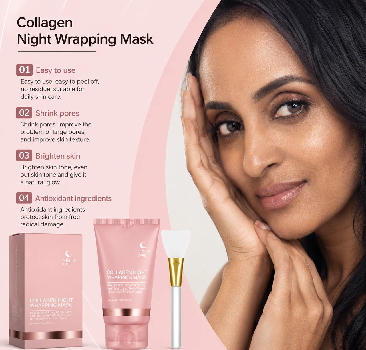 Collagen Peel‑Off Glow Mask — Deep Cleanse, Smooth & Radiant Skin
