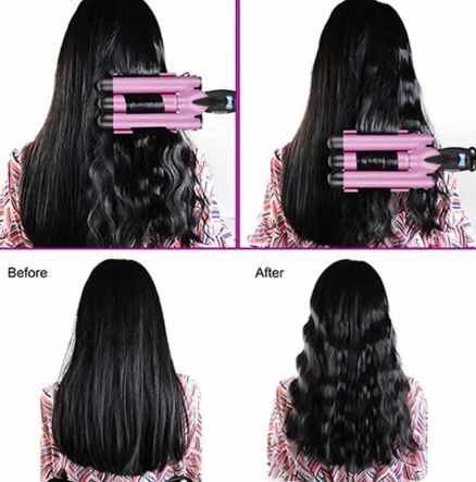 Triple Barrel Hair Curler Iron – Nano-Titanium Ceramic Waves